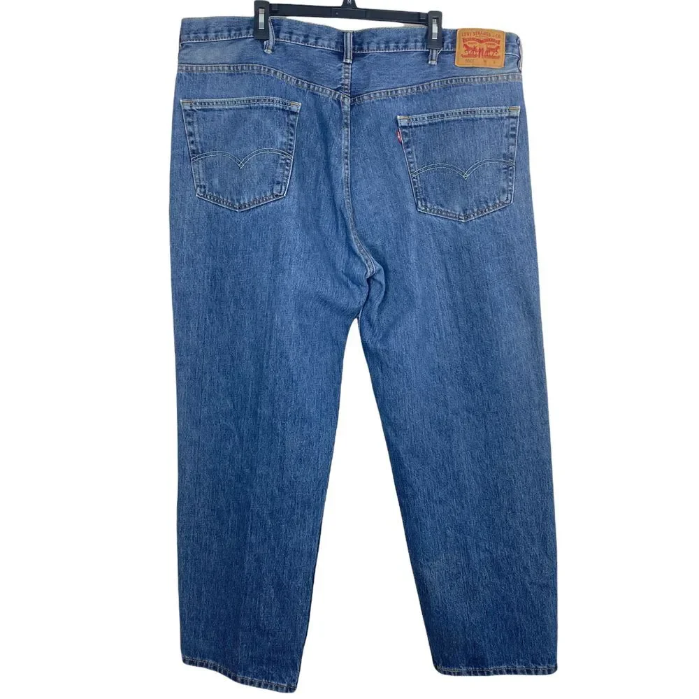 Levis 550 Relaxed Fit‎ Tapered Men's 46 x 30 Medium Wash Blue Jeans Zip